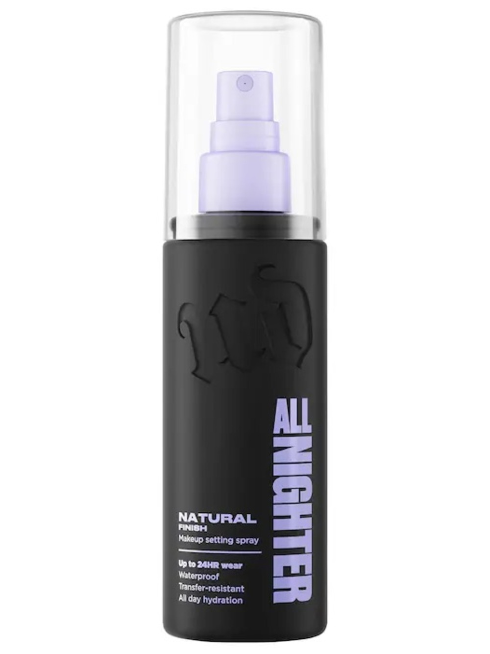 Urban Decay All Nighter Setting Spray — Black Bottle with Lavender Accents